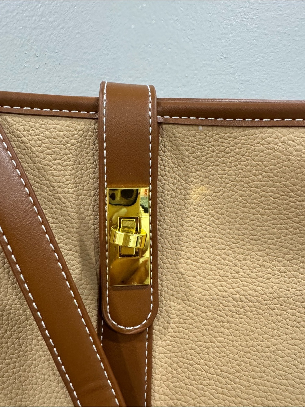Mystique Boutique Two-Tone Beige & Brown Crossbody Bag - Picture 2 of 10